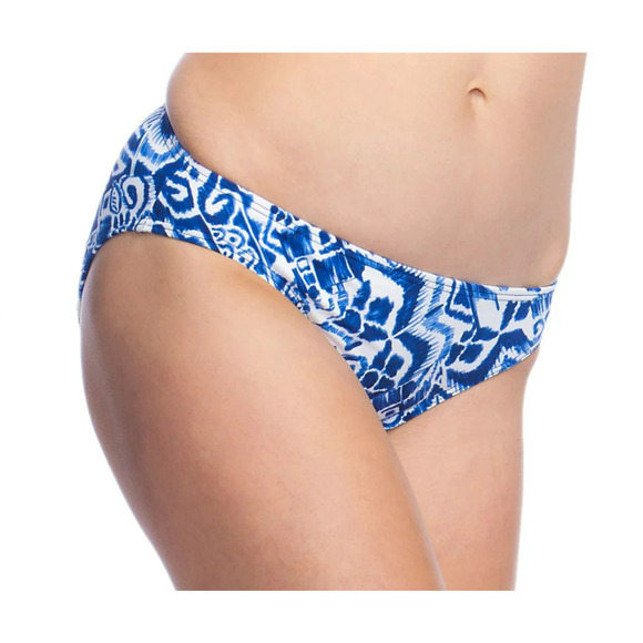 Lauren Ralph Lauren BLUE Bias Tribal Ikat Print Bikini Swim Bottom, US 16 - Picture 2 of 3